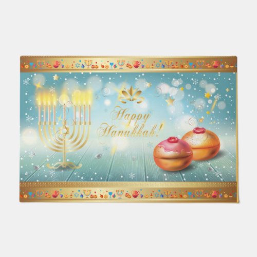 Happy Hanukkah Festival festive decoration Doormat
