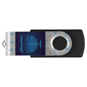 Happy Hanukkah Festival Menorah decoration Flash Drive