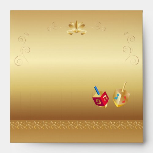 Happy Hanukkah Festival of Lights Gold Envelope