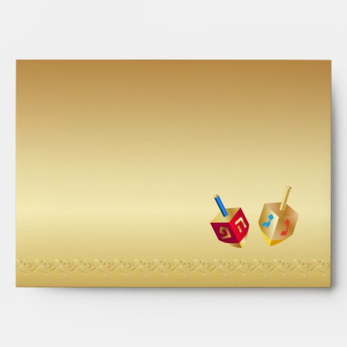 Happy Hanukkah Festival of Lights Gold Envelope