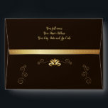 Happy Hanukkah Festival of Lights Gold Luxury  Envelope<br><div class="desc">Gold & Black Luxury Envelope Happy Hanukkah Festival of Lights. Beautiful Jewish Holiday Envelope for Greeting Card. Jewish Holiday Hanukkah Bokeh lights background with traditional Chanukah symbols - wooden dreidels (spinning top), donuts, menorah, candles, star of David and glowing lights wallpaper pattern. Hanukkah Festival Decoration. Jerusalem, Israel. Invitations & Stationery,...</div>