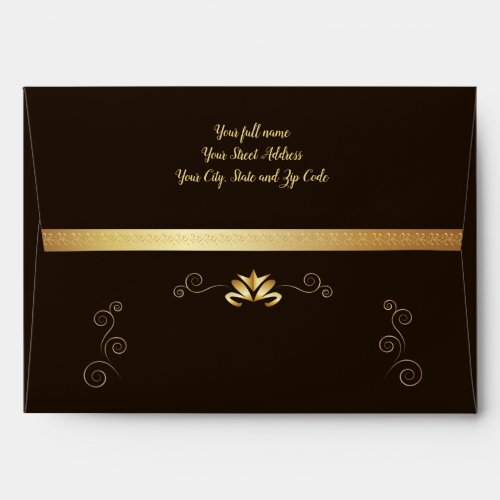 Happy Hanukkah Festival of Lights Gold Luxury  Envelope
