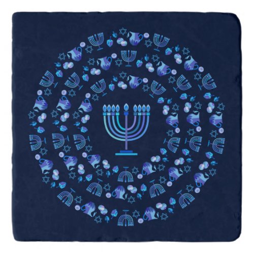 Happy Hanukkah Festival of Lights Party Mandala Trivet
