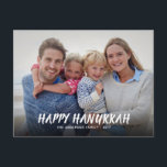 Happy Hanukkah Festival of Lights Photo Invite<br><div class="desc">Elegant Hanukkah Holiday Photo card with decorative typography over full bleed photo.  Transparent gradient overlay (optional) for light photos.  Custom easy edit holiday event invitation on back with snowflakes border.</div>