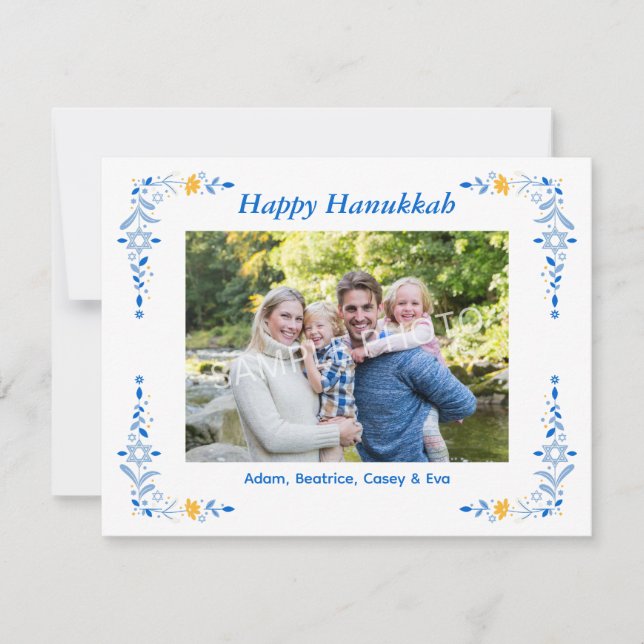 Happy Hanukkah Flat Photo Holiday Card (Front)