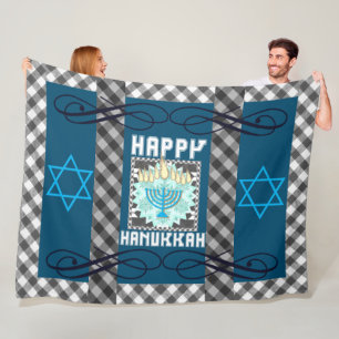 Happy Hanukkah Fleece Blanket
