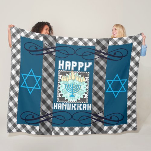 Happy Hanukkah Fleece Blanket