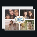 HAPPY HANUKKAH Floral Wreath Menorah Custom Photos Holiday Card<br><div class="desc">Hand drawn florals by me for you. Click "personalize" to edit and add your own text to the back and photos to the front of the card or change the font or colors. Everything is customizable. Be sure to add photos under the artwork to keep the design. For more designs...</div>