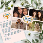 HAPPY HANUKKAH Floral Wreath Menorah Custom Photos Holiday Card<br><div class="desc">Hand drawn florals by me for you. Click "personalize" to edit and add your own text to the back and photos to the front of the card or change the font or colors. Everything is customizable. Be sure to add photos under the artwork to keep the design. For more designs...</div>