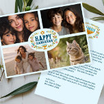 HAPPY HANUKKAH Floral Wreath Menorah Custom Photos Holiday Card<br><div class="desc">Hand drawn florals by me for you. Click "personalize" to edit and add your own text to the back and photos to the front of the card or change the font or colors. Everything is customizable. Be sure to add photos under the artwork to keep the design. For more designs...</div>
