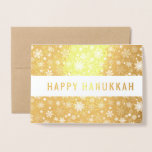 Happy Hanukkah Foil Card<br><div class="desc">Celebrate eight days and eight nights of the Festival of Lights with Hanukkah cards and gifts. The festival of lights is here. Light the menorah, play with the dreidel and feast on latkes and sufganiyots. Celebrate the spirit of Hanukkah with friends, family and loved ones by wishing them Happy Hanukkah....</div>