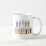 Happy Hanukkah for Cat Lover. Coffee Mug<br><div class="desc">Different colored cartoon cats holding up pale blue cards that have letters on spelling out 'Happy Hanukkah'.</div>