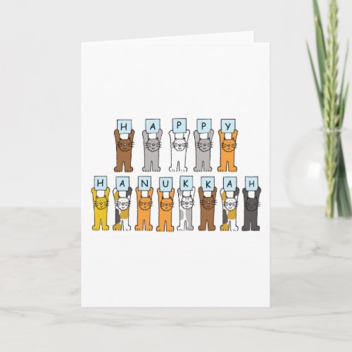 Happy Hanukkah for Cat Lover Holiday Card