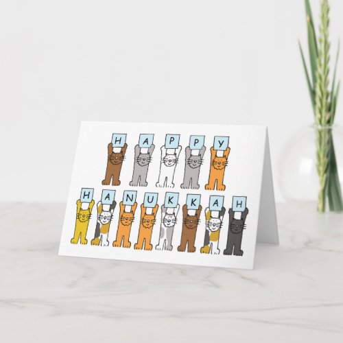 Happy Hanukkah for Cat Lover Holiday Card