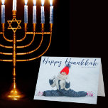 Happy Hanukkah Full Photo Modern Blue Script Holiday Card<br><div class="desc">Modern customizable Jewish full photo Hanukkah card with a winter photograph of your child or family with blue script overlay. Add another favorite Chanukah picture inside and customize your own Happy Hanukkah message of love and light inside.</div>