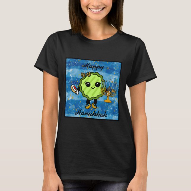 Happy Hanukkah | Funny Holiday Pickle  T-Shirt (Front)
