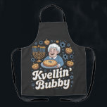 Happy Hanukkah Funny Jewish Holiday Kvellin Bubby Apron<br><div class="desc">Jewish grandmother humor, kvelling Bubby, proud Jewish grandma, Hanukkah 2025, Jewish family pride, Bubby celebration, menorah joy, cultural appreciation, Jewish holiday 2025</div>