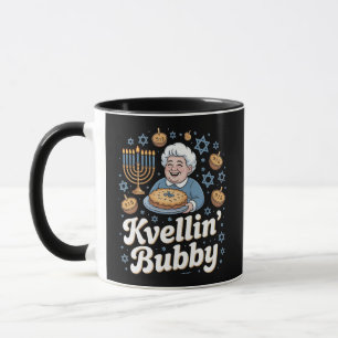Happy Hanukkah Funny Jewish Holiday Kvellin Bubby Mug