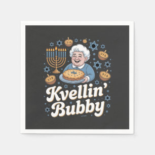 Happy Hanukkah Funny Jewish Holiday Kvellin Bubby Napkins
