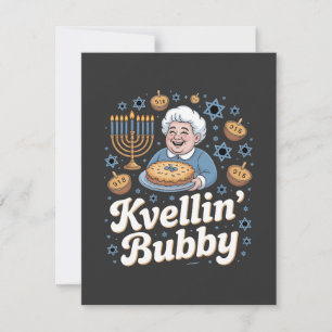 Happy Hanukkah Funny Jewish Holiday Kvellin Bubby Note Card