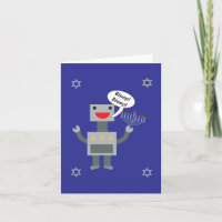 Happy Hanukkah Funny Robot Bleep Blue Personalize