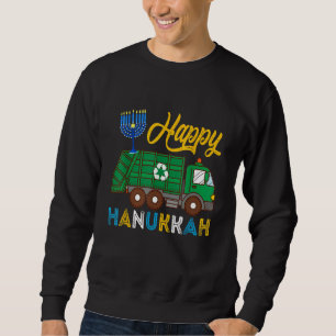 Happy Hanukkah Garbage Truck Carrying Jewish Menor Sweatshirt