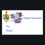 Happy Hanukkah Gift Label Stickers<br><div class="desc">Make it quick and easy this Hanukkah with these happy stickers to finish and identify your wrapped gifts with flair! Happy Latkes Everyone!</div>
