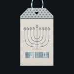 Happy Hanukkah Gift Tag<br><div class="desc">Happy Hanukkah Gift Tag – Presenting a beautiful gift tag in a digital scrapbook style. Coloring of grey,  cream and shades of blue,  with stars,  celebrating the Jewish festival of Hanukkah.</div>