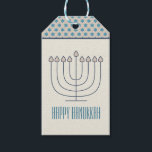Happy Hanukkah Gift Tag<br><div class="desc">Happy Hanukkah Gift Tag – Presenting a beautiful gift tag in a digital scrapbook style. Coloring of grey,  cream and shades of blue,  with stars,  celebrating the Jewish festival of Hanukkah.</div>