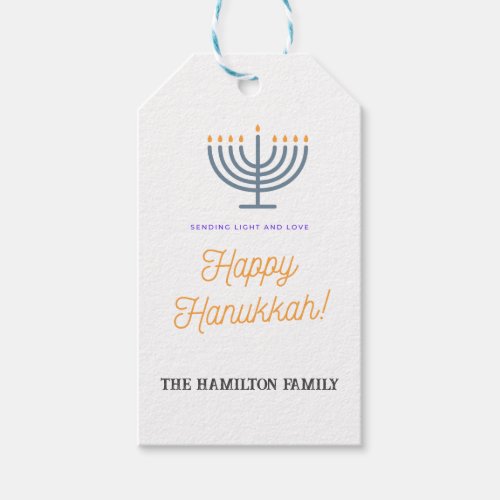 Happy Hanukkah Gift Tag _ customize the name