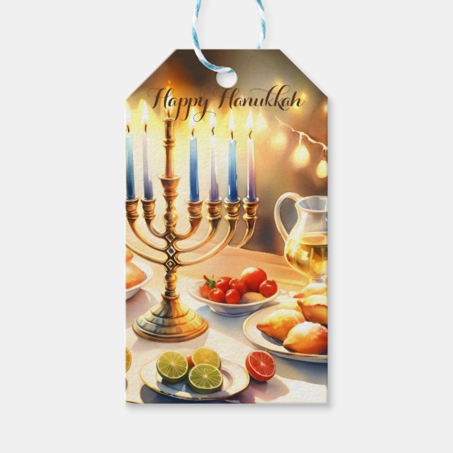 Happy Hanukkah Gift Tags (Front)