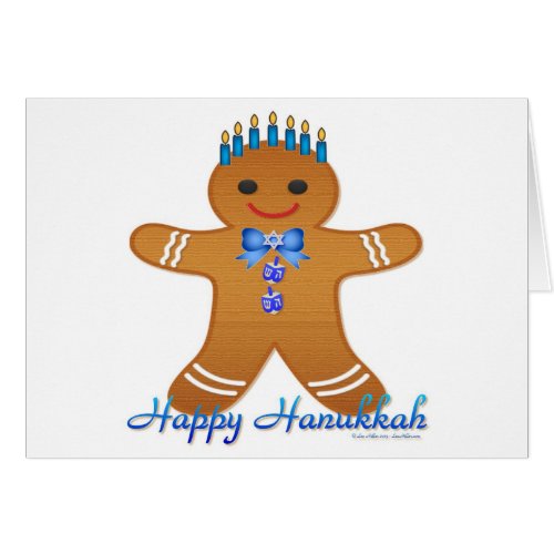 Happy Hanukkah Gingerbread Man Menorah