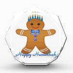 Happy Hanukkah Gingerbread Man Menorah Acrylic Award<br><div class="desc">You are viewing The Lee Hiller Design Collection. Apparel,  Gifts & Collectibles Lee Hiller Photography or Digital Art Collection. You can view her Nature photography at http://HikeOurPlanet.com/ and follow her hiking blog within Hot Springs National Park.</div>