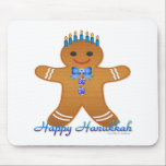 Happy Hanukkah Gingerbread Man Menorah Mouse Pad<br><div class="desc">You are viewing The Lee Hiller Design Collection. Apparel,  Gifts & Collectibles Lee Hiller Photography or Digital Art Collection. You can view her Nature photography at http://HikeOurPlanet.com/ and follow her hiking blog within Hot Springs National Park.</div>