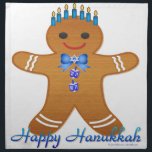 Happy Hanukkah Gingerbread Man Menorah Napkin<br><div class="desc">You are viewing The Lee Hiller Design Collection. Apparel,  Gifts & Collectibles Lee Hiller Photography or Digital Art Collection. You can view her Nature photography at http://HikeOurPlanet.com/ and follow her hiking blog within Hot Springs National Park.</div>