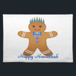 Happy Hanukkah Gingerbread Man Menorah Placemat<br><div class="desc">You are viewing The Lee Hiller Design Collection. Apparel,  Gifts & Collectibles Lee Hiller Photography or Digital Art Collection. You can view her Nature photography at http://HikeOurPlanet.com/ and follow her hiking blog within Hot Springs National Park.</div>