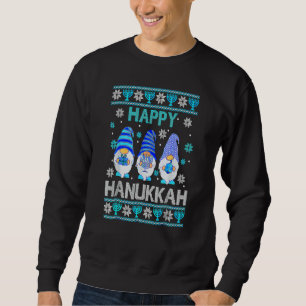 Happy Hanukkah Gnome Gnomies Menorah Pajama Ugly 1 Sweatshirt