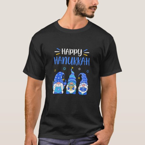 Happy Hanukkah Gnome Menorah Dreidel Christmas Xma T_Shirt