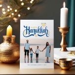 "Happy Hanukkah"  Gold Menorah Holiday Card<br><div class="desc">"Happy Hanukkah"  Gold Menorah design.</div>