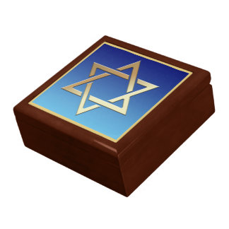 Happy Hanukkah Golden Magen David Jewelry Box
