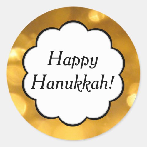 Happy Hanukkah _ Golden Sticker