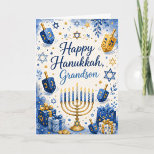 Happy Hanukkah Grandson Card