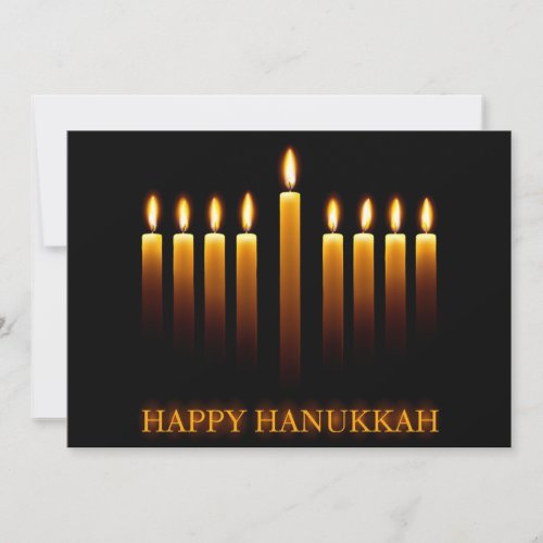 Happy Hanukkah greeting card with candles