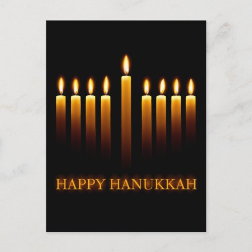 Happy Hanukkah greeting card with candles