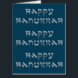 Happy Hanukkah Greeting Silver Card<br><div class="desc">Happy Hanukkah Greeting Silver

Change the background color to suit your style</div>