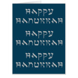 Happy Hanukkah Greeting Silver Card