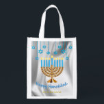 Happy Hanukkah Grocery Bag<br><div class="desc">Oy to the World</div>