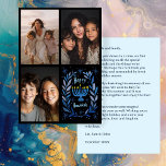 HAPPY HANUKKAH Hand-Drawn CUSTOM 3 PHOTO Letter Holiday Card<br><div class="desc">Hope you like this holiday design. Click "personalize" to edit and add your own photos and text to the front and back. Also available as digital download to send via email or text message and save on postage. Check my shop for more matching items like greeting cards, postcards, stickers, mugs,...</div>