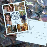 HAPPY HANUKKAH Hand-Drawn CUSTOM 6 PHOTO Holiday Postcard<br><div class="desc">Hope you like this holiday design. Click "personalize" to edit and add your own photos and text to the front and back. Check my shop for more matching items like stickers, mugs, towels, wrapping paper as well as other holiday patterns. Thanks for shopping with me! if you'd like something custom...</div>