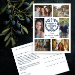 HAPPY HANUKKAH Hand-Drawn CUSTOM 6 PHOTO Holiday Postcard<br><div class="desc">Hope you like this holiday design. Click "personalize" to edit and add your own photos and text to the front and back. Check my shop for more matching items like stickers, mugs, towels, wrapping paper as well as other holiday patterns. Thanks for shopping with me! if you'd like something custom...</div>